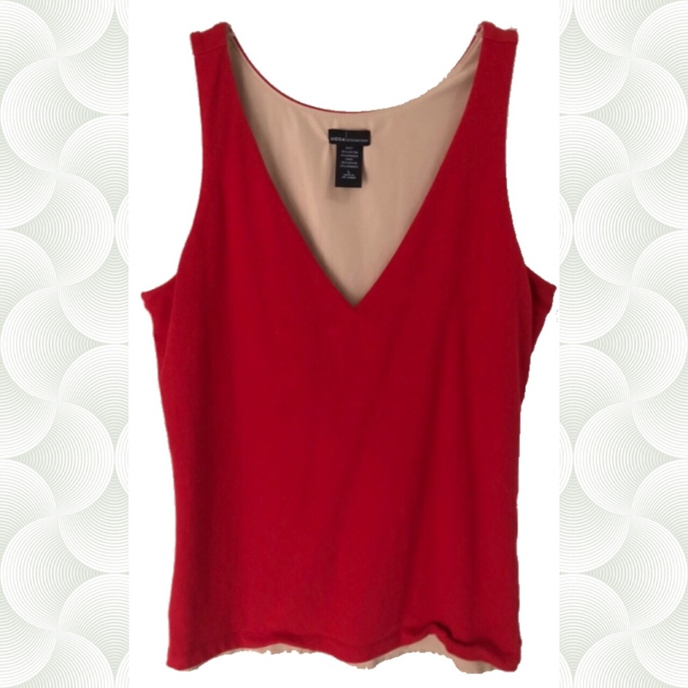 Red V Neck Tank